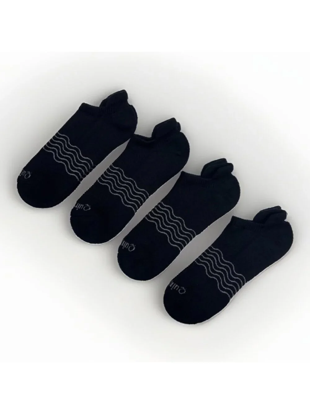 Quince Men's Merino Wool Ankle Socks 4-Pack in Black Size M/L 8.5-12